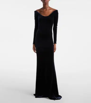Alaïa Alaïa Off-shoulder velvet gown | Thumbnail 5