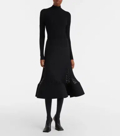Alaïa Alaïa Open-knit wool-blend midi skirt | Thumbnail 2