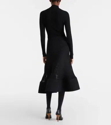 Alaïa Alaïa Open-knit wool-blend midi skirt | Thumbnail 3