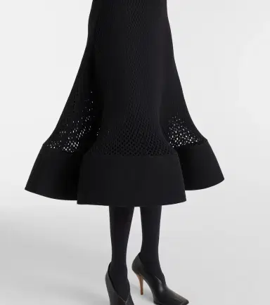 Alaïa Alaïa Open-knit wool-blend midi skirt | Thumbnail 4