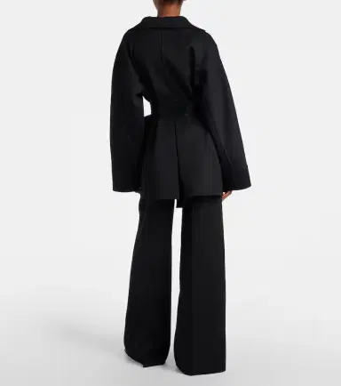 Alaïa Alaïa Leather-trimmed virgin wool wide-leg pants | Thumbnail 5 Alaïa Alaïa Leather-trimmed virgin wool wide-leg pants | Thumbnail 5