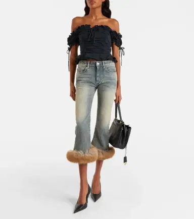 Balenciaga Gathered cotton crop top | Thumbnail 5