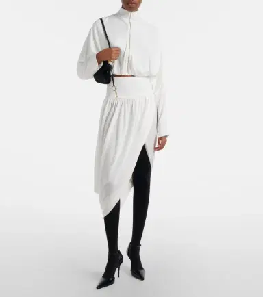 Alaïa Alaïa Asymmetric jersey midi skirt | Thumbnail 6