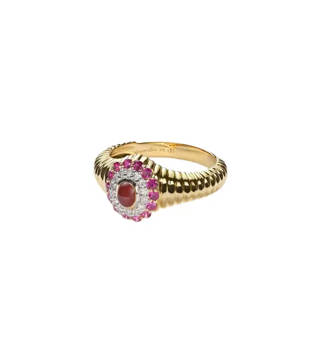 Yvonne Leon Yvonne Léon Pompadour Baby 9kt gold ring with gemstones