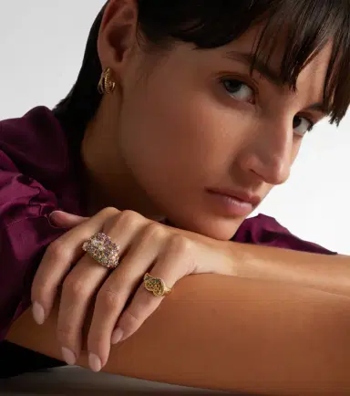 Yvonne Léon Yvonne Léon Jolie Fleur 9kt gold ring with gemstones | Thumbnail 3 Yvonne Léon Yvonne Léon Jolie Fleur 9kt gold ring with gemstones | Thumbnail 3