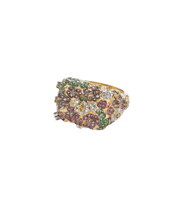 Yvonne Leon Yvonne Léon Jolie Fleur 9kt gold ring with gemstones