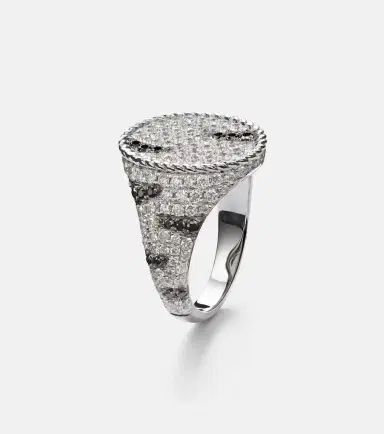 Yvonne Léon Yvonne Léon Zèbre 18kt white gold pinky ring with diamonds | Thumbnail 2