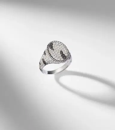 Yvonne Léon Yvonne Léon Zèbre 18kt white gold pinky ring with diamonds | Thumbnail 5
