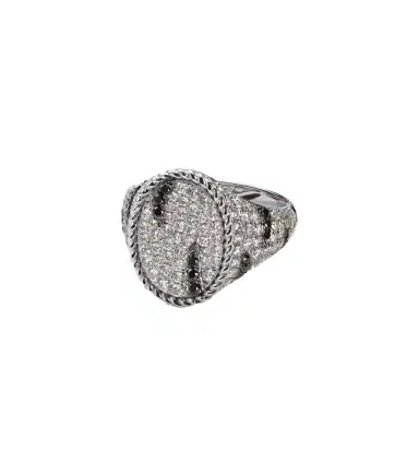 Yvonne Léon Yvonne Léon Zèbre 18kt white gold pinky ring with diamonds | Thumbnail 1