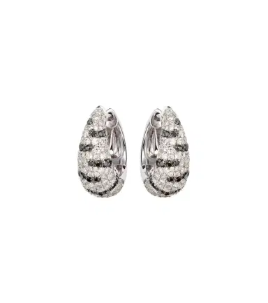 Yvonne Léon Yvonne Léon Zèbre 18kt white gold hoop earrings with diamonds | Thumbnail 1