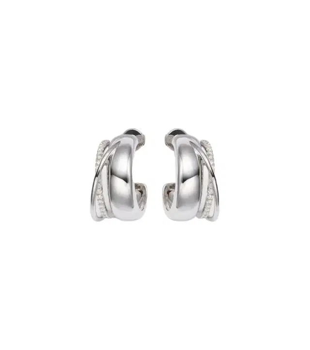 Yvonne Leon Yvonne Léon Un Deux Trois Lisse 9kt white gold hoop earrings with diamonds
