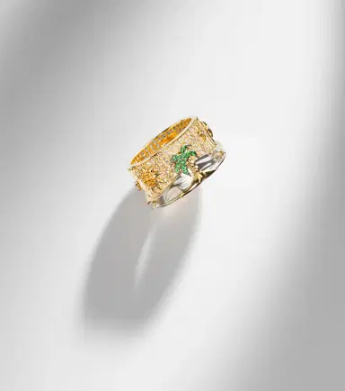 Yvonne Léon Yvonne Léon 24 Heures 9kt gold ring with gemstones | Thumbnail 5