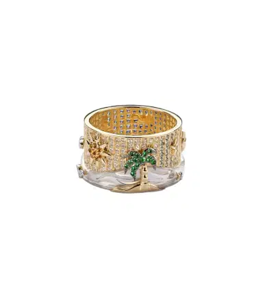 Yvonne Léon Yvonne Léon 24 Heures 9kt gold ring with gemstones | Thumbnail 1