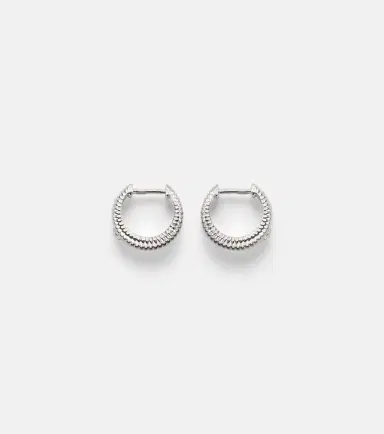 Yvonne Léon Yvonne Léon Berlingot Nano 9kt white gold hoop earrings with diamonds | Thumbnail 4