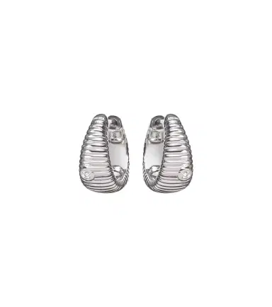 Yvonne Léon Yvonne Léon Berlingot Nano 9kt white gold hoop earrings with diamonds | Thumbnail 1