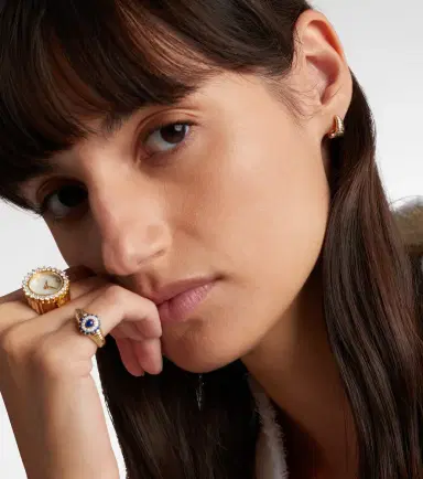 Yvonne Léon Yvonne Léon Berlingot Nano 9kt gold hoop earrings with diamonds | Thumbnail 2 Yvonne Léon Yvonne Léon Berlingot Nano 9kt gold hoop earrings with diamonds | Thumbnail 2