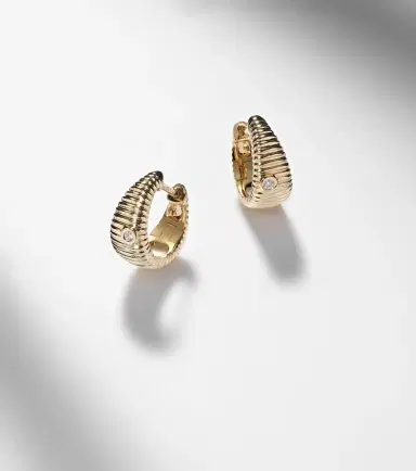 Yvonne Léon Yvonne Léon Berlingot Nano 9kt gold hoop earrings with diamonds | Thumbnail 5 Yvonne Léon Yvonne Léon Berlingot Nano 9kt gold hoop earrings with diamonds | Thumbnail 5