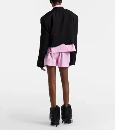 Balenciaga Striped cotton poplin boxers shorts | Thumbnail 5