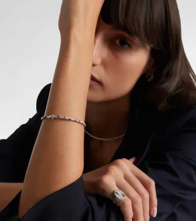 Yvonne Léon Yvonne Léon Jonc Zèbre 9kt white gold bracelet with diamonds | Thumbnail 2