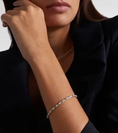 Yvonne Léon Yvonne Léon Jonc Zèbre 9kt white gold bracelet with diamonds | Thumbnail 6