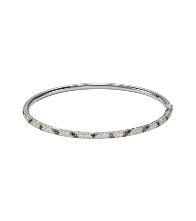 Yvonne Leon Yvonne Léon Jonc Zèbre 9kt white gold bracelet with diamonds