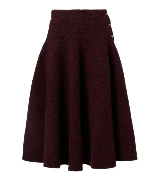 Knot knitted midi skirt