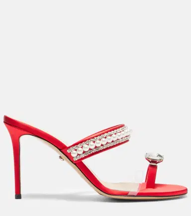 Mach & Mach Diamond Of Elizabeth 90 satin mules | Thumbnail 2