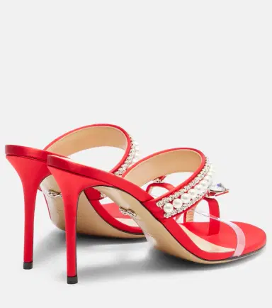 Mach & Mach Diamond Of Elizabeth 90 satin mules | Thumbnail 3