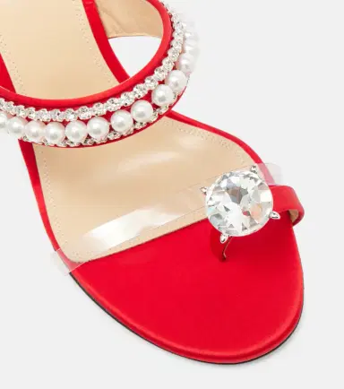 Mach & Mach Diamond Of Elizabeth 90 satin mules | Thumbnail 4
