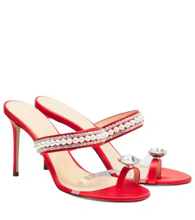 Mach & Mach Diamond Of Elizabeth 90 satin mules | Thumbnail 1