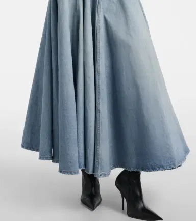 Balenciaga Pleated denim midi skirt | Thumbnail 3