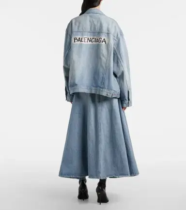 Balenciaga Pleated denim midi skirt | Thumbnail 5