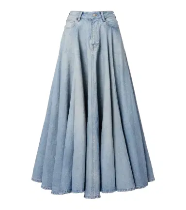Balenciaga Pleated denim midi skirt | Thumbnail 1