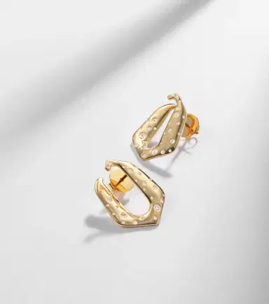 Ananya 18kt gold earrings with diamonds | Thumbnail 5 Ananya 18kt gold earrings with diamonds | Thumbnail 5