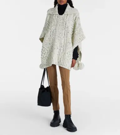 Moncler Grenoble Aran wool poncho | Thumbnail 3