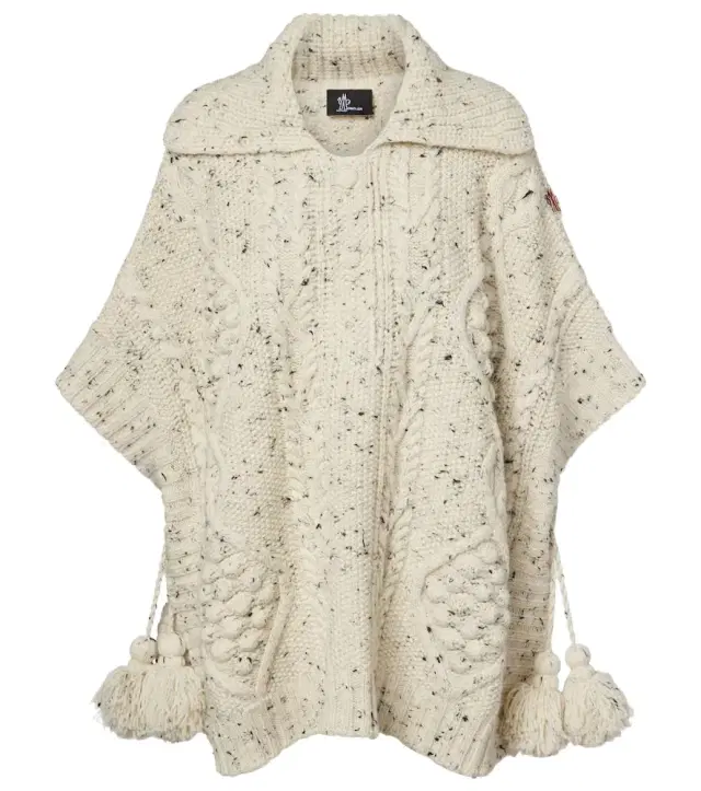 Aran wool poncho