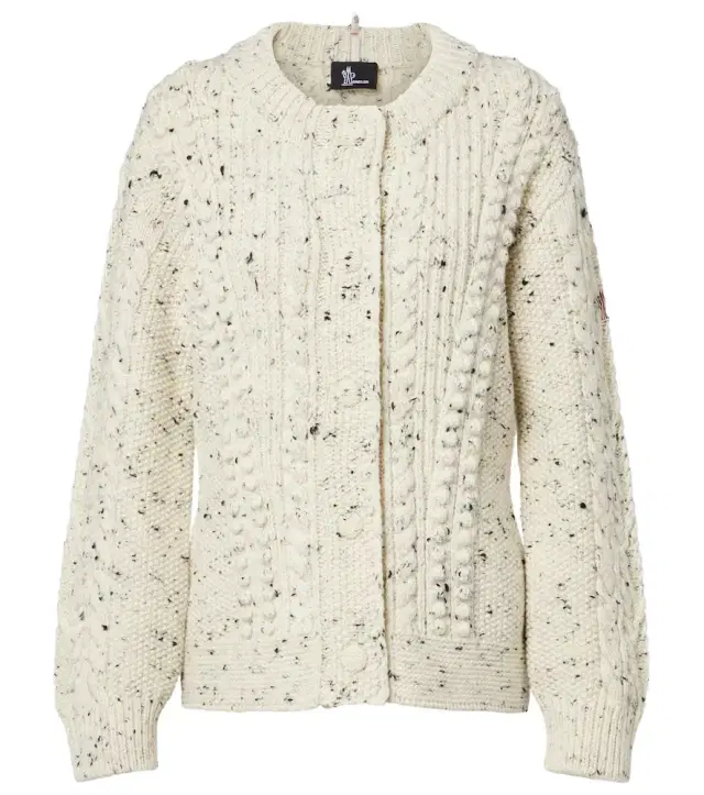 Cable-knit wool cardigan