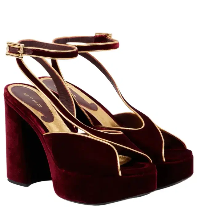 Etro 120 velvet platform sandals