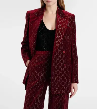 Gucci GG embellished cotton velvet blazer | Thumbnail 3 Gucci GG embellished cotton velvet blazer | Thumbnail 3