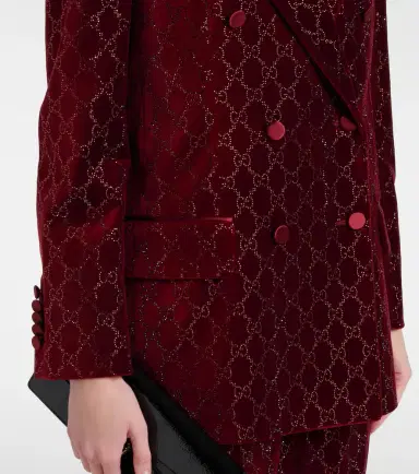 Gucci GG embellished cotton velvet blazer | Thumbnail 4 Gucci GG embellished cotton velvet blazer | Thumbnail 4