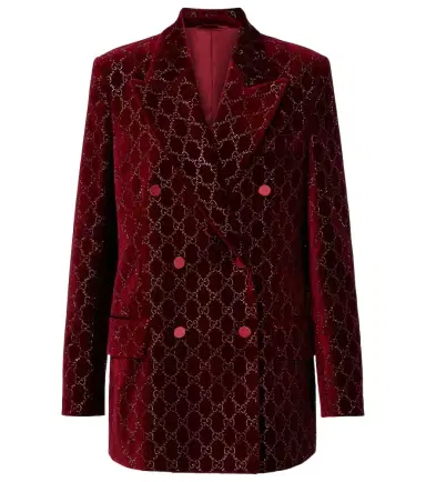 Gucci GG embellished cotton velvet blazer | Thumbnail 1 Gucci GG embellished cotton velvet blazer | Thumbnail 1