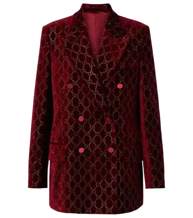 Gucci GG embellished cotton velvet blazer