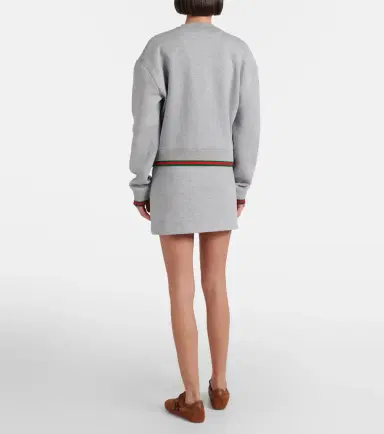 Gucci Web Stripe cotton-blend jersey miniskirt | Thumbnail 5