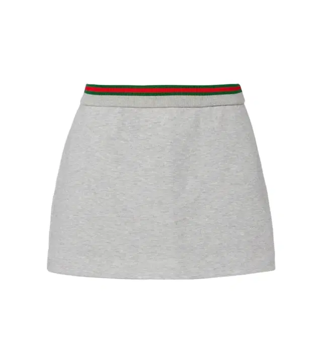 Web Stripe cotton-blend jersey miniskirt