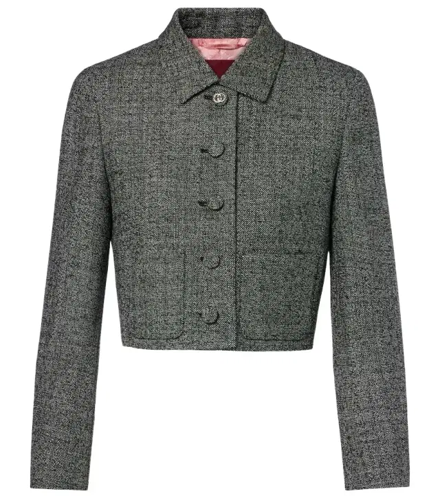 Cropped wool jacket