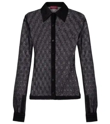 Gucci GG sheer lamé shirt | Thumbnail 1 Gucci GG sheer lamé shirt | Thumbnail 1