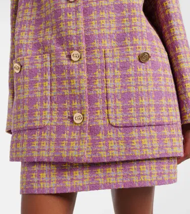 Gucci Checked cotton-blend tweed jacket | Thumbnail 4 Gucci Checked cotton-blend tweed jacket | Thumbnail 4