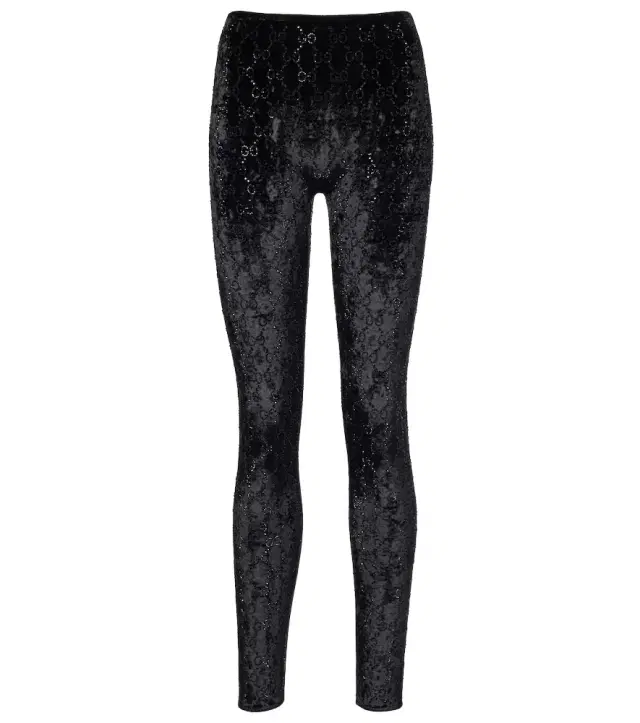GG embellished chenille leggings