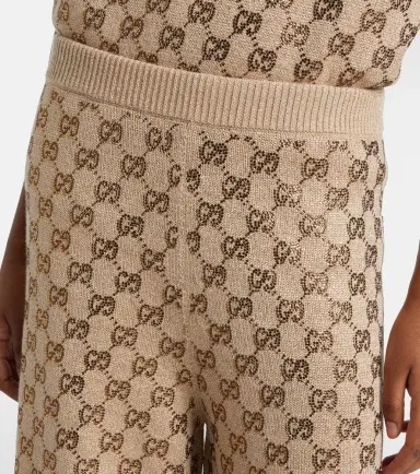 Gucci GG wool and cashmere-blend wide-leg pants | Thumbnail 4