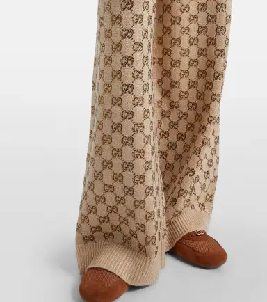 Gucci GG wool and cashmere-blend wide-leg pants | Thumbnail 5